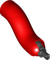 Creature Body Part, Dragon Neck, S-Curve with Black Moveable Ball Joint Pin in Red
