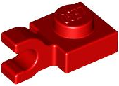 Plate Special 1 x 1 with Clip Horizontal [Thick U Clip] in Red