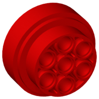 Wheel 31 x 15 Technic, 7 Pin Holes in Red