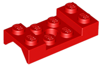 Wheel Arch, Mudguard 2 x 4 Studded with Hole in Red