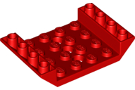 Brick Sloped Inverted 45° 6 x 4 Double with 4 x 4 Recessed and 3 Holes in Red
