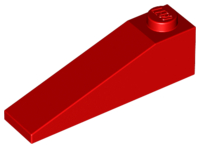 Brick Sloped 18° 4 x 1 in Red