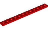 Plate 1 x 12 in Red