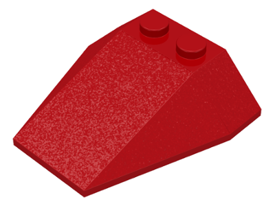 Brick Wedged, Sloped 4 x 4 Triple, No Stud Notches in Red
