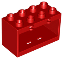 Duplo Container Box 2 x 4 x 2 with Open Sides in Red