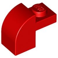 Brick Curved 1 x 2 x 1 1/3 with Curved Top in Red
