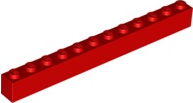 Brick 1 x 12 in Red