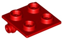 Hinge Brick 2 x 2 Top Plate Thin in Red