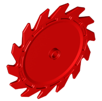 Technic Circular Saw Blade 9 x 9 with Pin Hole in Red