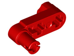 Technic Beam 3 x 0.5 Liftarm with Boss and Blocked, Squared Pin Hole in Red