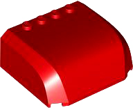 Windscreen 5 x 6 x 2 Triple Curved Top Canopy with 4 Studs in Red