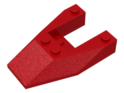 Brick Wedged, Sloped 6 x 4 Cutout, No Stud Notches in Red