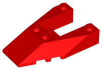 Brick Wedged, Sloped 6 x 4 Cutout, Stud Notches in Red