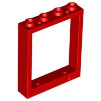 Door Frame 1 x 4 x 4, Holes (Lift) in Red