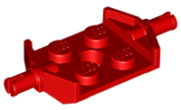 Plate Special 2 x 2 with Wheels Holder Wide in Red