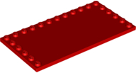 Plate Special 6 x 12 with Studs on 3 Edges in Red