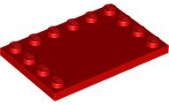Plate Special 4 x 6, Studs on 3 Edges in Red