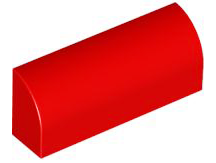 Brick Curved 1 x 4 x 1 1/3 No Studs, Lowered Inside Support in Red