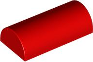 Brick Curved 2 x 4 Double, No Studs, with Groove in Red