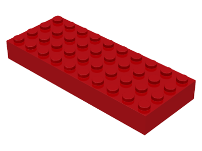 Brick 4 x 10 in Red