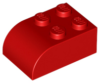 Brick Curved 2 x 3 in Red