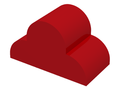 Brick Curved 2 x 4 x 2 Triple, No Studs in Red