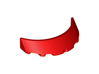 Windscreen 3 x 6 x 1 Curved with Rectangular Stud Holder in Bottom in Red