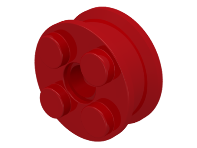 Wheel Freestyle with 2 x 2 Studs and Pin Hole in Red