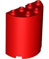 Cylinder Half 2 x 4 x 4 in Red
