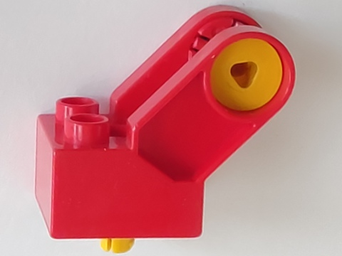 Duplo Toolo Brick 2 x 2 with Angled Bracket with Forks and 2 Screws in Red
