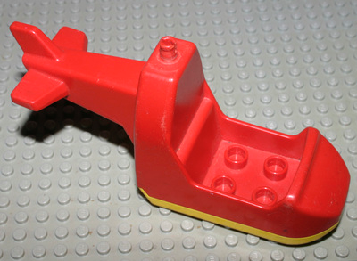 Duplo Helicopter Body without Skids in Red