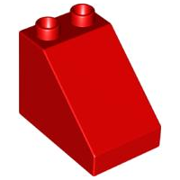Duplo Brick 3 x 2 x 2 Slope in Red