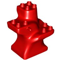 Duplo Plant Tree Trunk Segment Base in Red