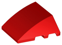 Brick Wedged, Curved 4 x 3 No Studs [Plain] in Red