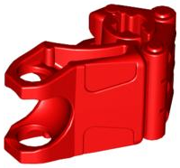 Large Figure Hand, Fist with Axle Hole, 3 Fingers in Red