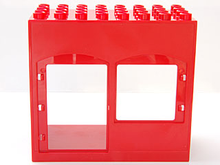 Duplo Building 4 x 8 x 6 with Front Door and Window in Red