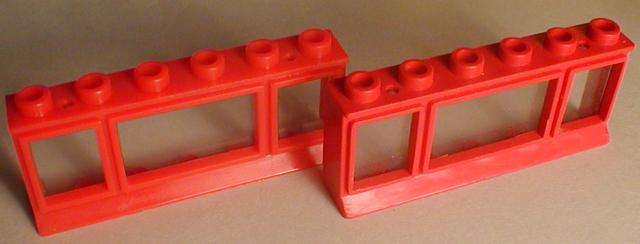 Window 1 x 6 x 2 [Old Style Extended Lip & Glass] in Red