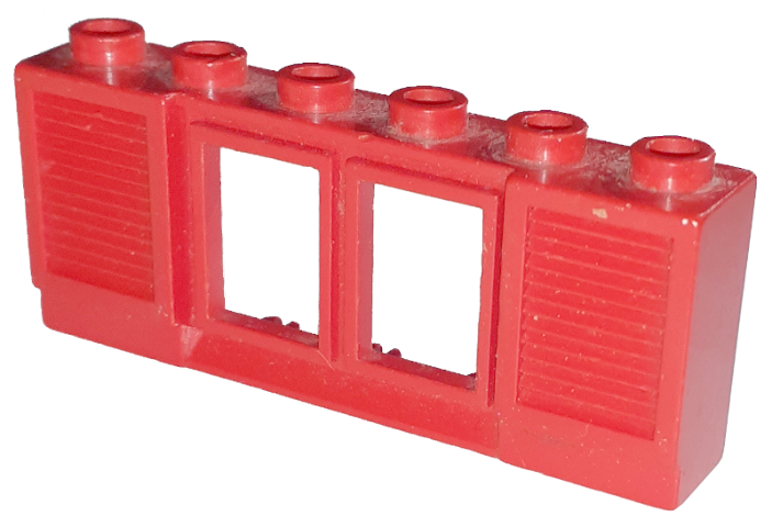 Window 1 x 6 x 2 with Shutters in Red
