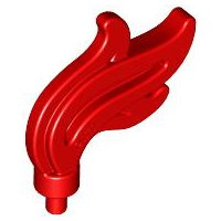 Flame / Headwear Accessory Plume / Feather, Triple Point in Red