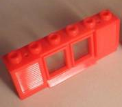 Window 1 x 6 x 2 with Shutters [Old Style Extended Lip & Glass] in Red