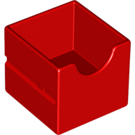 Duplo Drawer 2 x 2 with Semicircle Cutout in Red