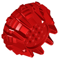 Wheel Hard Plastic with Small Cleats and Flanges in Red