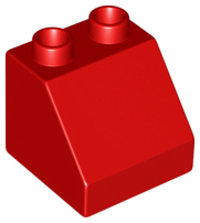 Duplo Brick 2 x 2 Slope 45° in Red