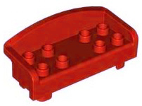 Duplo Couch / Sofa with Rounded Back and Eight Studs in Red