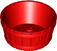 Barrel Half Large with Axle Hole in Red