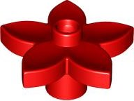 Duplo Plant, Flower with 1 Top Stud in Red