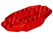 Brick Special 4 x 10 x 1 With 2 Wedges, Pin Holes, 4 x 2 Recessed Center in Red