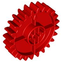 Duplo Technic Gear 4 x 4, 24 Tooth in Red