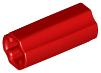Technic Axle Connector Smooth [with x Hole + Orientation] in Red