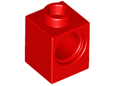 Technic Brick 1 x 1 with Pin Hole in Red